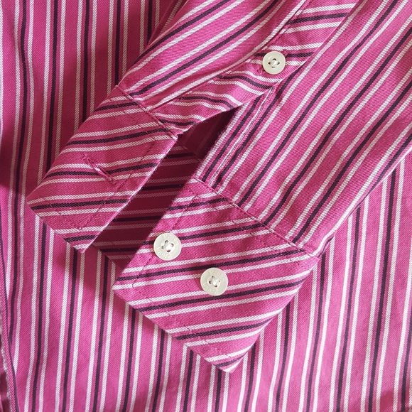 Lilly Pulitzer Pink Black Stripe Button Down Top - Picture 2 of 5